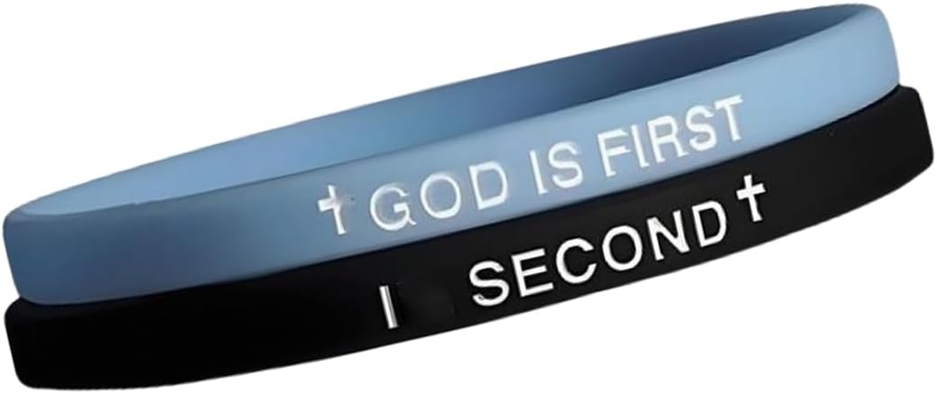 GOD IS FIRST BRACELET,GOD IS FIRST SECOND Bracelets, Inspirational Bible Verses Bracelet, Religious Motivational Wristbands Bracelets Gifts for Men Women Teens