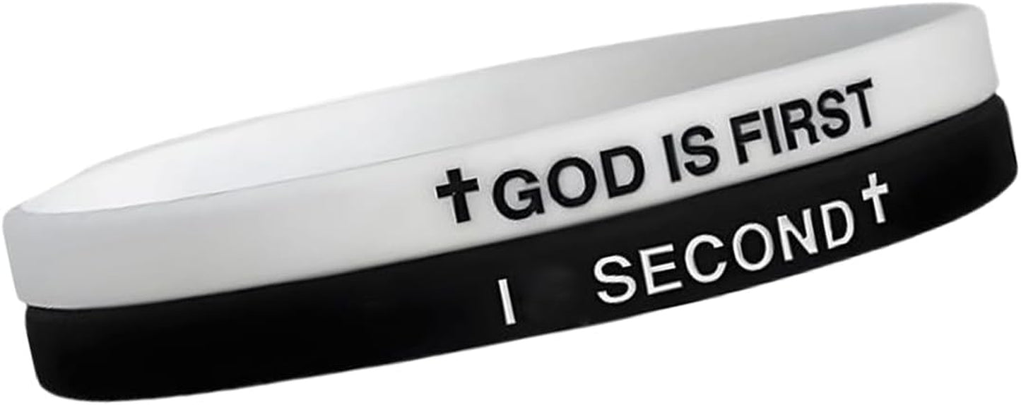 GOD IS FIRST BRACELET,GOD IS FIRST SECOND Bracelets, Inspirational Bible Verses Bracelet, Religious Motivational Wristbands Bracelets Gifts for Men Women Teens